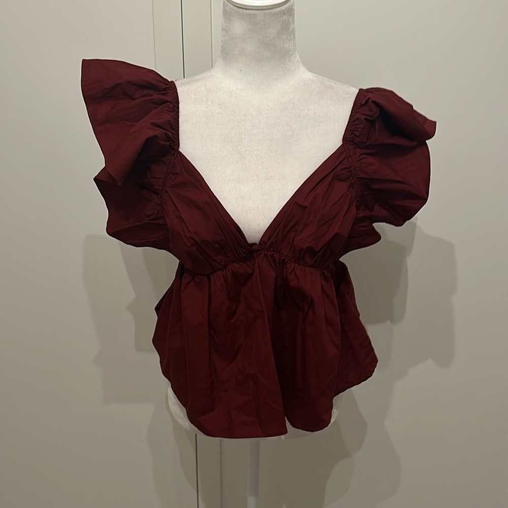 Day+Moon Burgundy Sleeveless Top Sz L